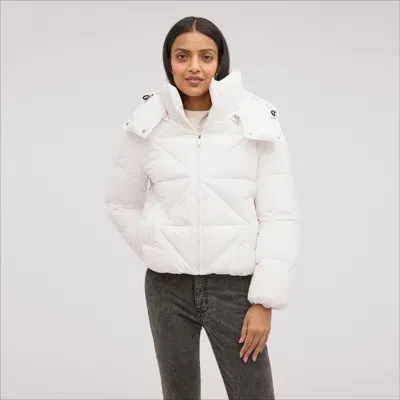 Sam Edelman Crop Puffer Jacket Winter White