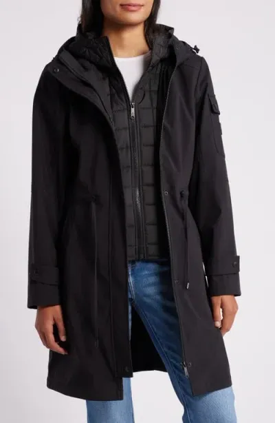 Sam Edelman Hooded Longline Parka In Black