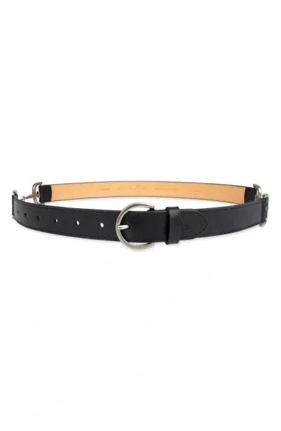 Sam Edelman Leather Belt With Horsebit Hip Stations In Black