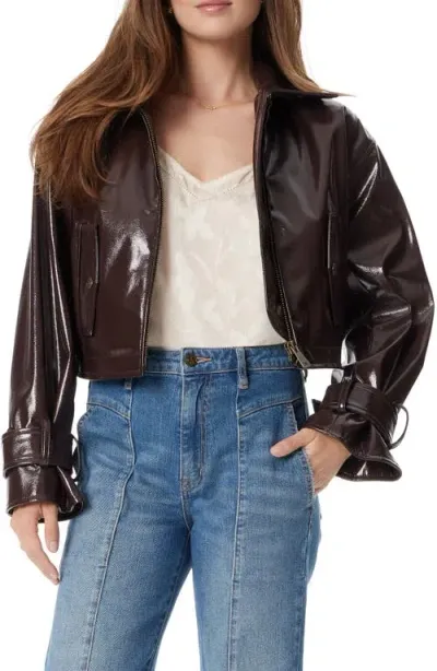 Sam Edelman Mesa Crop Faux Leather Moto Jacket In Red