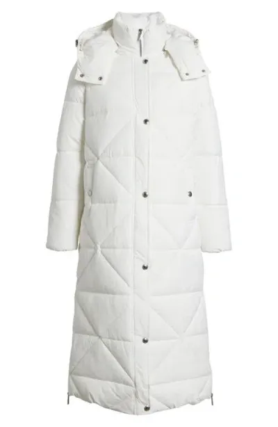 Sam Edelman Quilted Puffer Coat With Removable Hood In Winter White