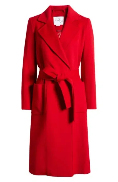 Sam Edelman Wool Blend Wrap Coat In Crimson Red