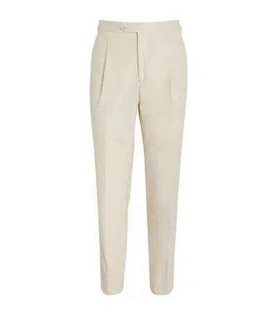 Saman Amel Cotton-blend Tailored Trousers In White