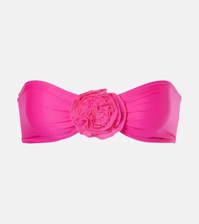 Same Rose Bandeau Bikini Top In Pink