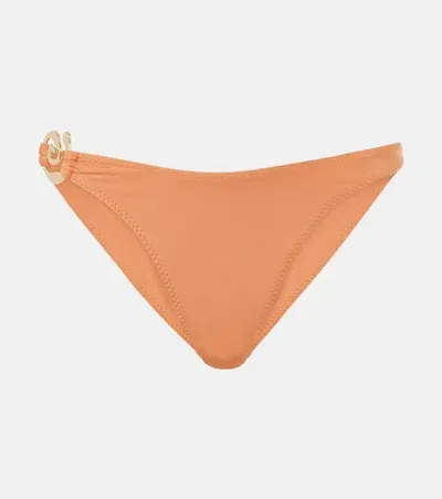 Same Spiral Low-rise Bikini Bottoms In Orange