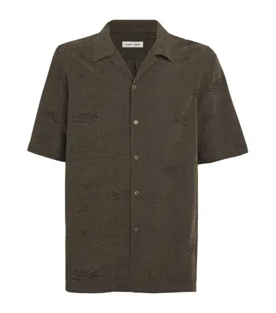 Samsoe & Samsoe Camp Collar Saoscar Shirt In Brown