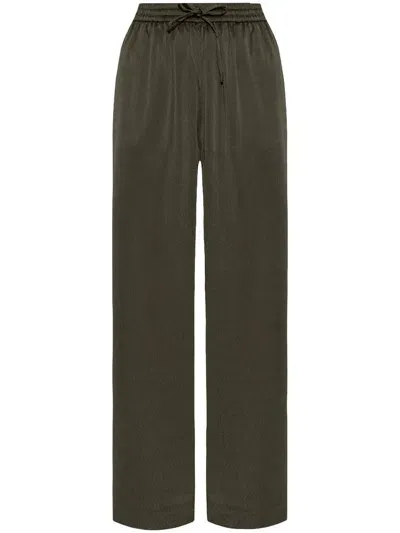 Samsoe & Samsoe Drawstring Straight-leg Trousers In Green