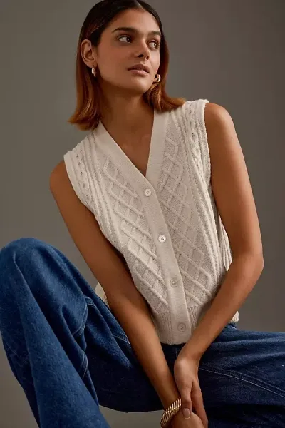 Samsoe & Samsoe Samsoe Samsoe Sadene Wool Vest Top In White