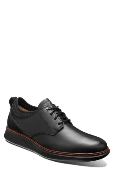 Samuel Hubbard Rafael Plain Toe Derby In Black On Black Leather