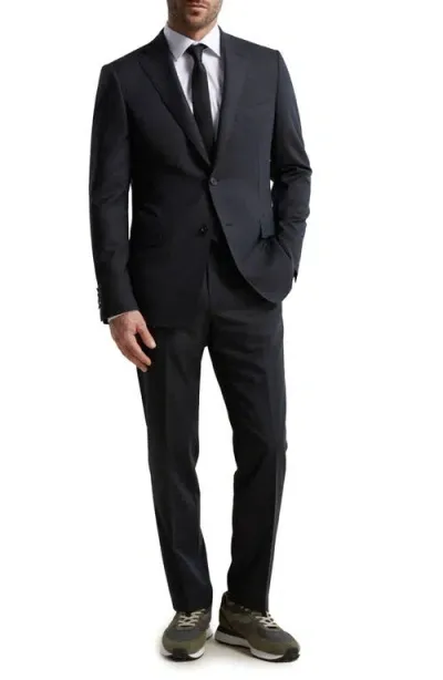 Samuelsohn Ice Wool Serge Suit In Charcoal