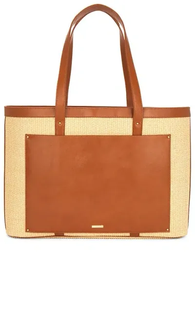 Sancia X Revolve The Udine Raffia Tote In 干邑白兰地色