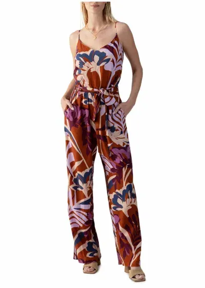 Sanctuary All Day Palm Print Belted Jumpsuit In Multi