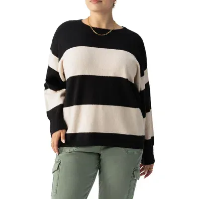 Sanctuary Cuddle Up Stripe Sweater In Toasted Almond