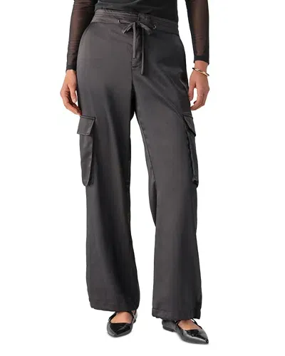 Sanctuary Eve Satin Cargo Pants In Black