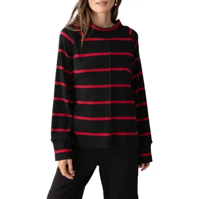 Sanctuary Fireside Stripe Exposed Seam Knit Tunic In Mars Red