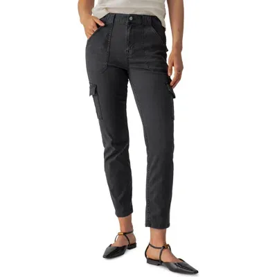 Sanctuary Hayden Sculpted Cotton Blend Cargo Pants In Black