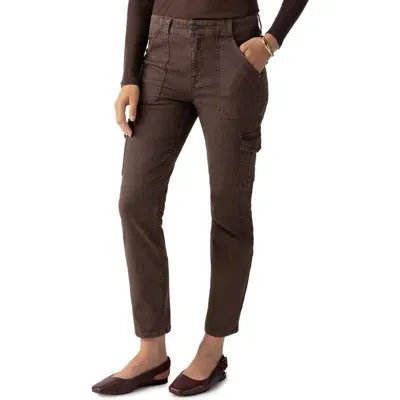 Sanctuary Hayden Sculpted Cotton Blend Cargo Pants In Brown Sugar