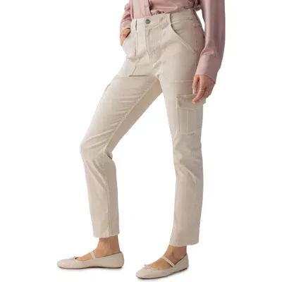 Sanctuary Hayden Sculpted Cotton Blend Cargo Pants In Toasted Almond