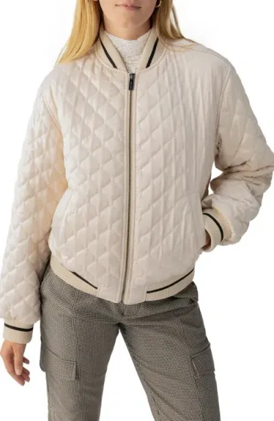 Sanctuary Marilyn Quilted Bomber Jacket In Toasted Almond