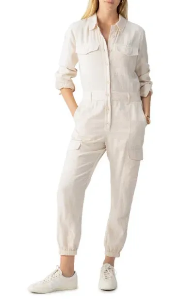 Sanctuary Rebel Long Sleeve Jumpsuit In Toasted Almond