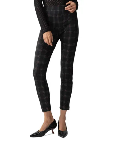 Sanctuary Runway Cropped Leggings In Garnet Plaid