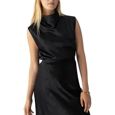 Sanctuary Time To Party Cowl Neck Sleeveless Top In Black