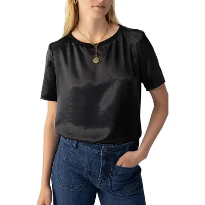 Sanctuary Timeless Satin Top In Black