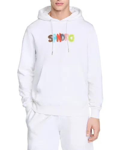 Sandro Logo-print Hoodie In White