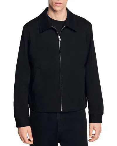 Sandro Cotton Jacket In Black