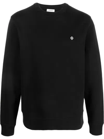 Sandro Sweatshirt Mit Stickerei In Noir / Gris