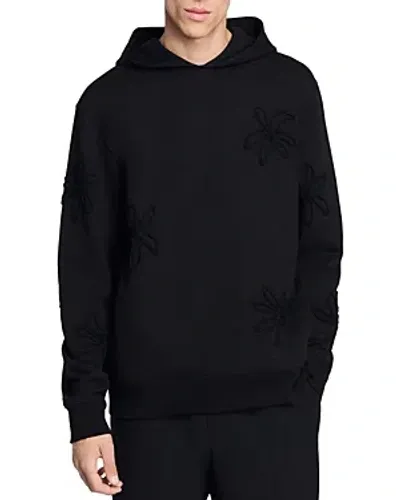 Sandro Logo-embroidered Hoodie In Black