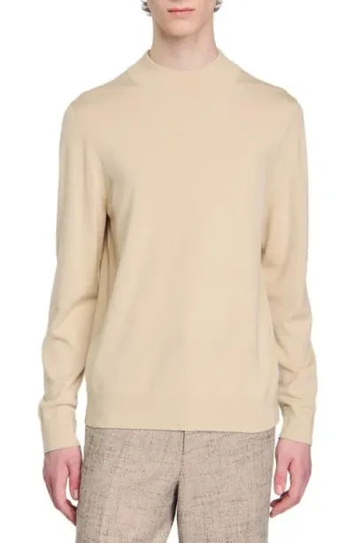 Sandro Funnel Neck Sweater In Naturels