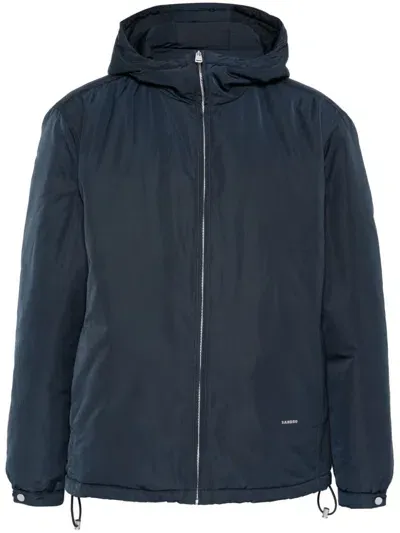 Sandro Hooded Jacket In Blue