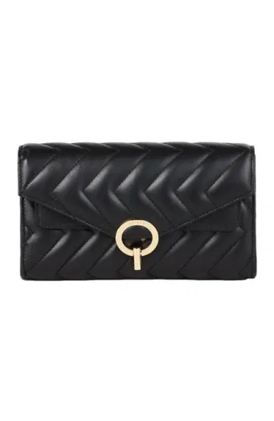 Sandro Yza Pocket Leather Clutch In Black