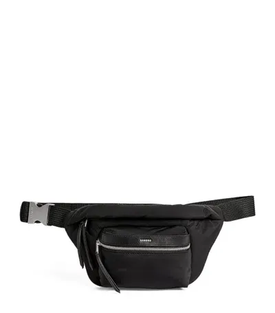 Sandro Logo-stamp Leather Belt Bag In Black