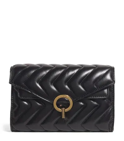 Sandro Leather Yza Clutch Bag In Black