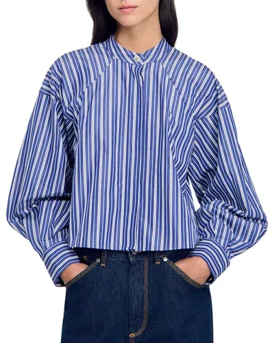 Sandro Loutie Shirt In Blue White