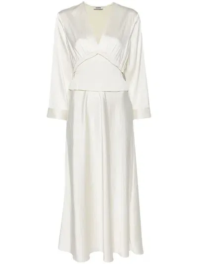 Sandro Mahaut Maxi Dress In Ecru