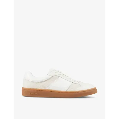 Sandro Retro Mesh Training Sneakers In Ecru