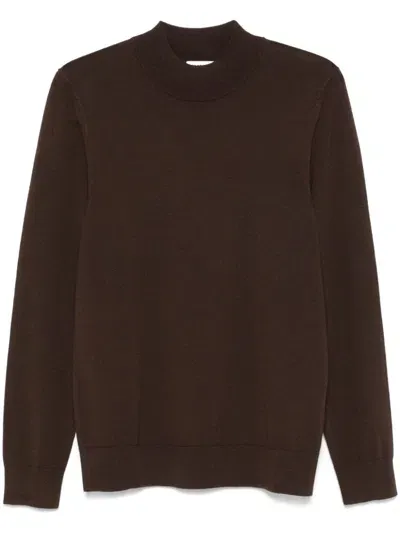 Sandro Mock-neck Sweater In Brown