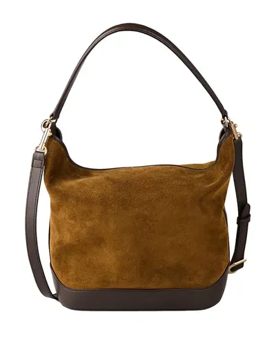 Sandro Tangoso Shoulder Bucket Bag In Camel