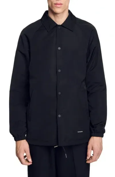 Sandro Technical Fabric Jacket In Black