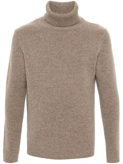 Sandro Turtleneck Sweater In Brown