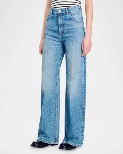 Sandro Tyler Straight Leg Jeans In Blue Jean