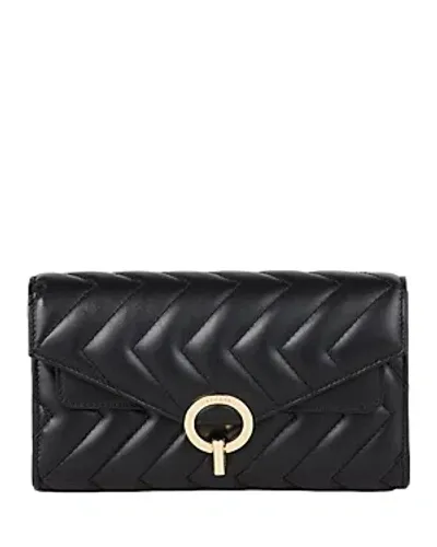 Sandro Yza Pocket Leather Clutch In Black