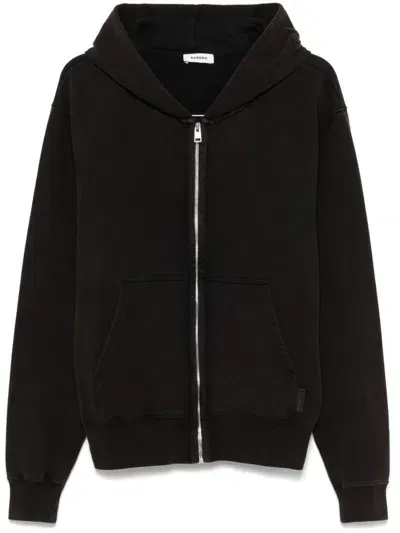 Sandro Zip-up Long-sleeved Hoodie In Black