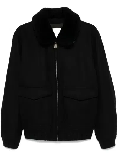 Sandro Zip-up Jacket In Black