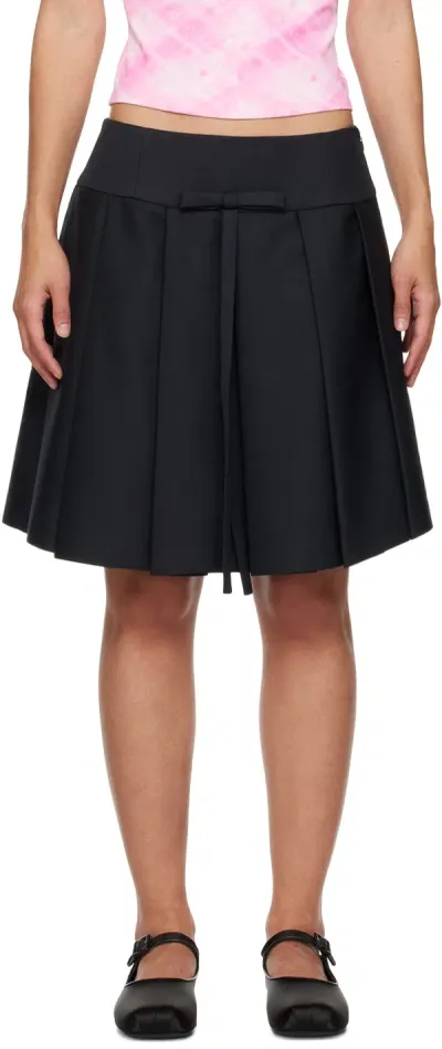 Sandy Liang Black Arne Midi Skirt