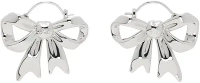 Sandy Liang Silver Monyo Hoop Earrings In 060 Silver