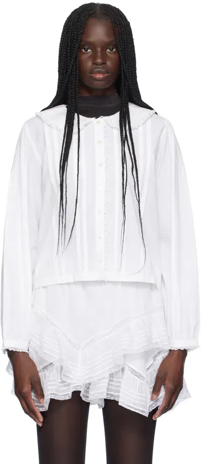 Sandy Liang White Grove Shirt In 100 White